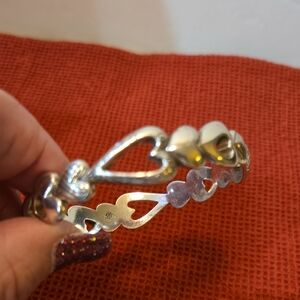 Silver Tone Heart Bracelet